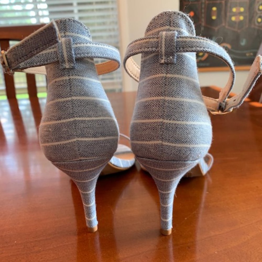 Kelly & Katie Chambray Stripe Heels - Picture 2 of 5